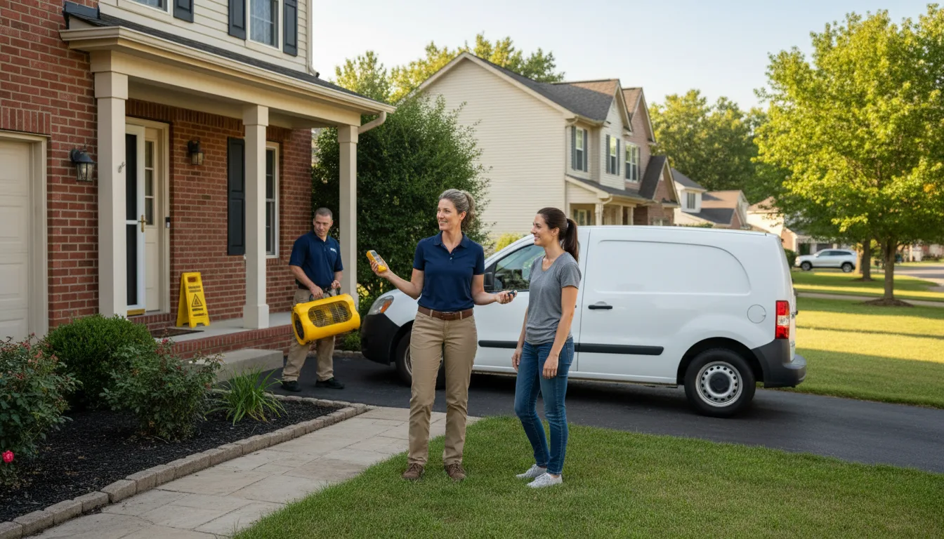 Residential water damage restoration in Rochelle, IL